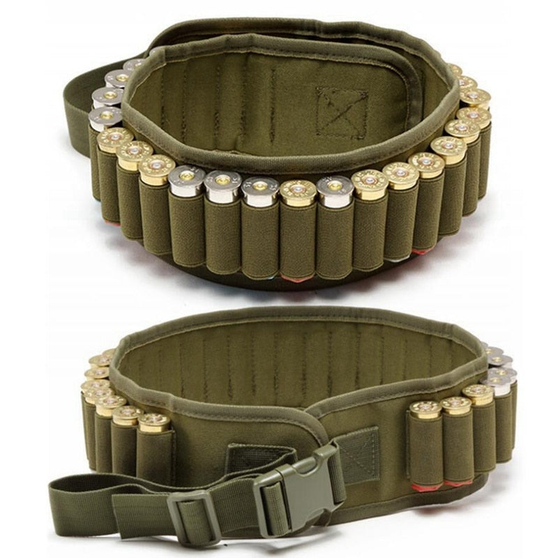 Cartucheira cinto e ombro para 27, 29 e 50 Cartuchos de Espingarda Calibre 12 Armaria